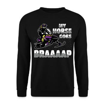 Mon cheval fait de la motoneige Braaaap - Sweat-shirt Unisexe - noir - Devant - Alina (178cm) & Michal (187cm)