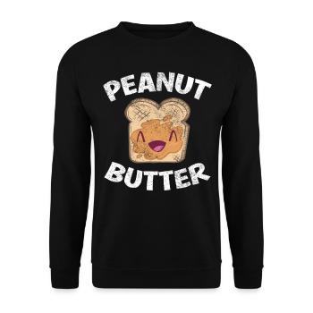 Kawaii Peanut Butter with Sweet Facial Jelly & PB - Unisex Sweatshirt - black - Front - Alina (178cm) & Michal (187cm)