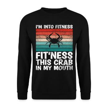 I'm in fitness this crab in my mouth - Unisex Sweatshirt - black - Front - Alina (178cm) & Michal (187cm)