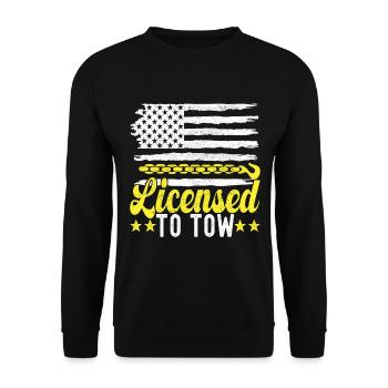 Service de remorquage de dépanneuse - Sweat-shirt Unisexe - noir - Devant - Alina (178cm) & Michal (187cm)