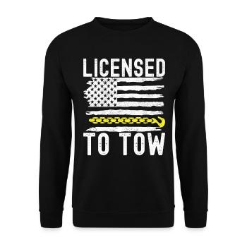 Abschleppwagen Abschleppdienst - Unisex Pullover - Schwarz - Vorne - Alina (178cm) & Michal (187cm)