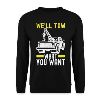 Service de remorquage de dépanneuse - Sweat-shirt Unisexe - noir - Devant - Alina (178cm) & Michal (187cm)