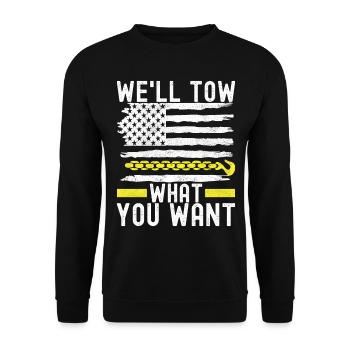Service de remorquage de dépanneuse - Sweat-shirt Unisexe - noir - Devant - Alina (178cm) & Michal (187cm)