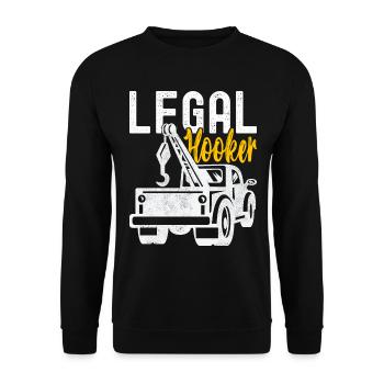 Abschleppwagen Abschleppdienst - Unisex Pullover - Schwarz - Vorne - Alina (178cm) & Michal (187cm)