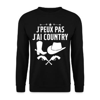 Je Peux Pas J'ai Country Cowboy Western Cadeau - Sweat-shirt Unisexe - noir - Devant - Alina (178cm) & Michal (187cm)