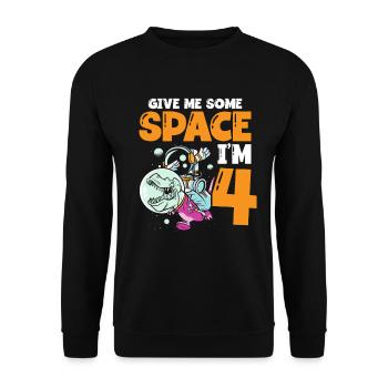 Gib Mir Etwas Platz, Ich Bin 4 Astronaut Happy - Unisex Pullover - Schwarz - Vorne - Alina (178cm) & Michal (187cm)