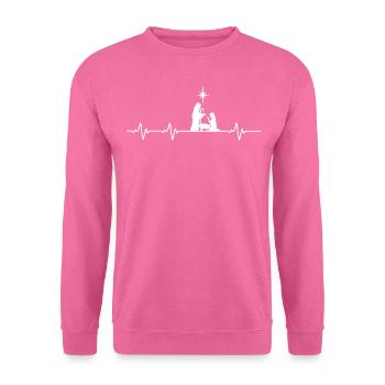Herzschlag Weihnachten Weihnachtsdekoration - Unisex Pullover - Pink - Vorne