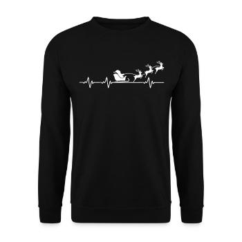 Heartbeat Christmas Christmas Decoration - Unisex Sweatshirt - black - Front - Alina (178cm) & Michal (187cm)