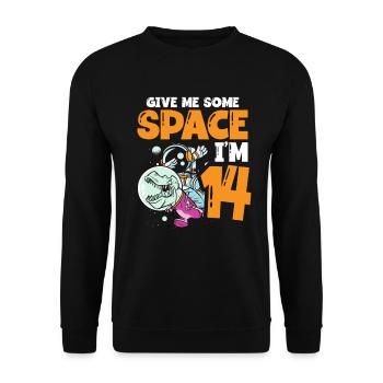 Give me some space, I'm 14 Astronaut Happy - Unisex Sweatshirt - black - Front - Alina (178cm) & Michal (187cm)