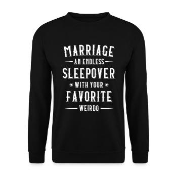 Die Ehe Ist Eine Endlose Sleepover-hochzeit - Unisex Pullover - Schwarz - Vorne - Alina (178cm) & Michal (187cm)