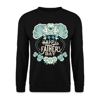 Fête des pères, mysticisme et magie, œil qui voit tout - Sweat-shirt Unisexe - noir - Devant - Alina (178cm) & Michal (187cm)