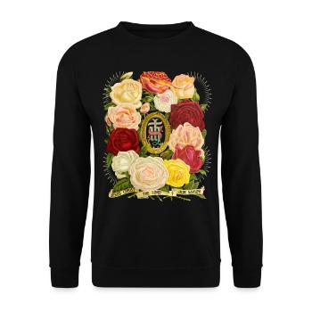 IHS Jesus Jesus Christ vintage rose motif disant - Sweat-shirt Unisexe - noir - Devant - Alina (178cm) & Michal (187cm)