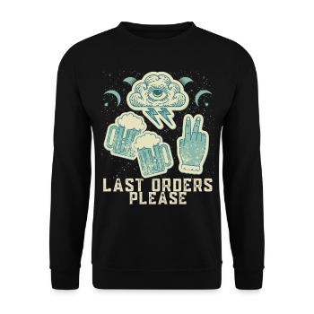 Bière, drôle de dicton, commandez deux bières dans le pub - Sweat-shirt Unisexe - noir - Devant - Alina (178cm) & Michal (187cm)