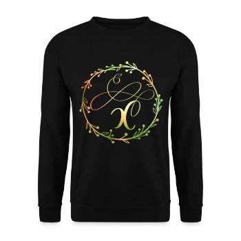 Monogram, letter X, calligraphy ornament - Unisex Sweatshirt - black - Front - Alina (178cm) & Michal (187cm)
