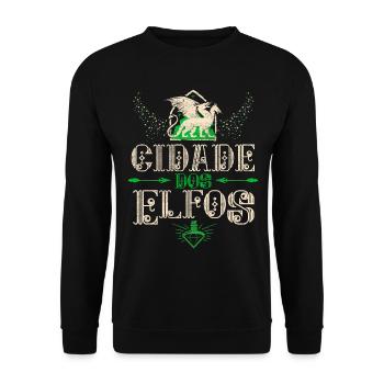 Boho cottagecore, Cité des elfes - Sweat-shirt Unisexe - noir - Devant - Alina (178cm) & Michal (187cm)