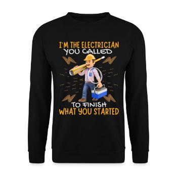Électricien, drôle de dicton, blague de technicien en électronique - Sweat-shirt Unisexe - noir - Devant - Alina (178cm) & Michal (187cm)