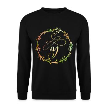 Monogram, letter Y, calligraphy ornament - Unisex Sweatshirt - black - Front - Alina (178cm) & Michal (187cm)