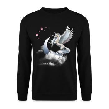 T-shirt licorne cadeau licorne - Sweat-shirt Unisexe - noir - Devant - Alina (178cm) & Michal (187cm)