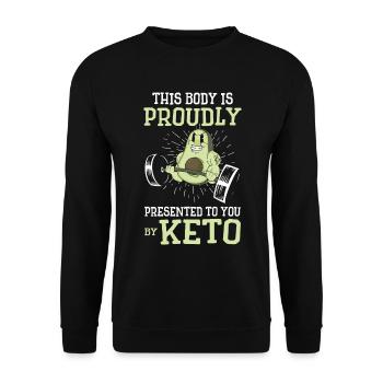 Keto Diet Workout Nutritionniste Avocat - Sweat-shirt Unisexe - noir - Devant - Alina (178cm) & Michal (187cm)