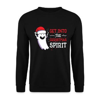 Christmas Cute Ghost Halloween Christmas Spirit - Unisex Sweatshirt - black - Front - Alina (178cm) & Michal (187cm)