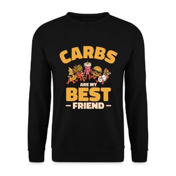 Glucides Best Friend Fast Food Santé - Sweat-shirt Unisexe - noir - Devant - Alina (178cm) & Michal (187cm)