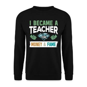 Primary School Teacher Kindergarten Educator - Unisex Sweatshirt - black - Front - Alina (178cm) & Michal (187cm)
