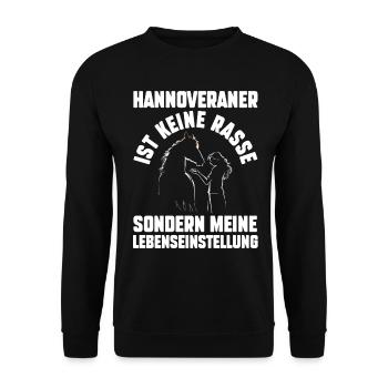 Pferd Reitsport Reiten Pferdesport Hannoveraner - Unisex Pullover - Schwarz - Vorne - Alina (178cm) & Michal (187cm)