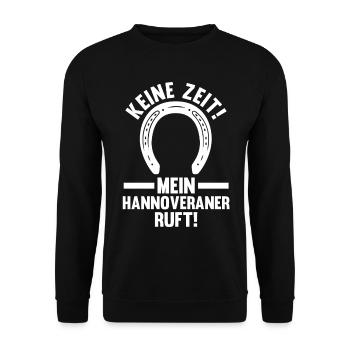 Pferd Reitsport Reiten Pferdesport Hannoveraner - Unisex Pullover - Schwarz - Vorne - Alina (178cm) & Michal (187cm)