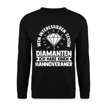 Pferd Reitsport Reiten Pferdesport Hannoveraner - Unisex Pullover - Schwarz - Vorne - Alina (178cm) & Michal (187cm)