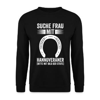 Pferd Reitsport Reiten Pferdesport Hannoveraner - Unisex Pullover - Schwarz - Vorne - Alina (178cm) & Michal (187cm)