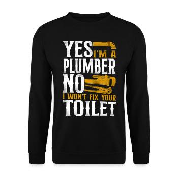 Plombier Plombier Vintage Oui je suis - Sweat-shirt Unisexe - noir - Devant - Alina (178cm) & Michal (187cm)