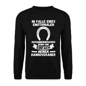 Pferd Reitsport Reiten Pferdesport Hannoveraner - Unisex Pullover - Schwarz - Vorne - Alina (178cm) & Michal (187cm)