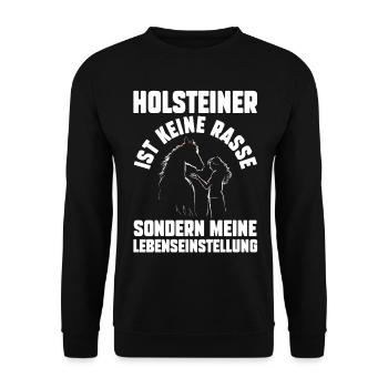 Pferd Reitsport Reiten Pferdesport Holsteiner - Unisex Pullover - Schwarz - Vorne - Alina (178cm) & Michal (187cm)