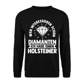 Pferd Reitsport Reiten Pferdesport Holsteiner - Unisex Pullover - Schwarz - Vorne - Alina (178cm) & Michal (187cm)