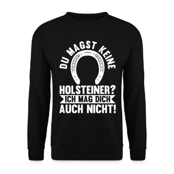 Pferd Reitsport Reiten Pferdesport Holsteiner - Unisex Pullover - Schwarz - Vorne - Alina (178cm) & Michal (187cm)