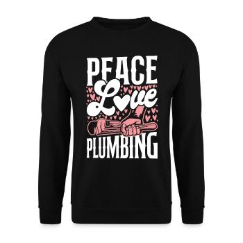 Plomberie plombier femme paix amour - Sweat-shirt Unisexe - noir - Devant - Alina (178cm) & Michal (187cm)