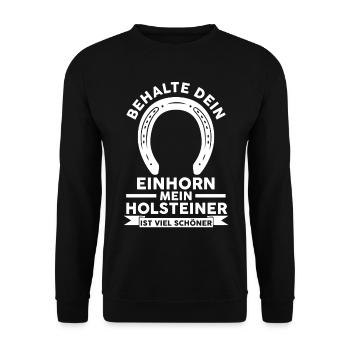 Pferd Reitsport Reiten Pferdesport Holsteiner - Unisex Pullover - Schwarz - Vorne - Alina (178cm) & Michal (187cm)