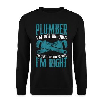 Plombier Plombier Plombier Vintage Plombier - Sweat-shirt Unisexe - noir - Devant - Alina (178cm) & Michal (187cm)