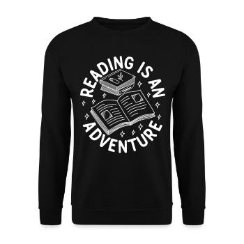 Reading Is An Adventure Book Quote Reading Books B - Unisex Sweatshirt - black - Front - Alina (178cm) & Michal (187cm)