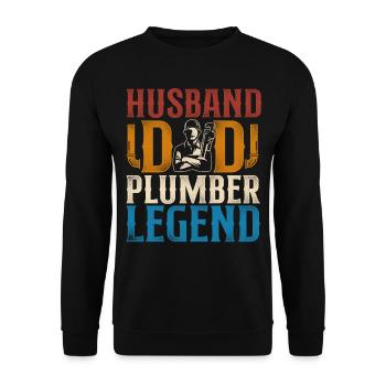 Plumbing Plumber Dad Vintage Retro - Unisex Sweatshirt - black - Front - Alina (178cm) & Michal (187cm)