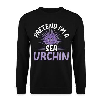 Pretend I'm A Sea Urchin - Cute Sea Urchin Lover - Unisex Pullover - Schwarz - Vorne - Alina (178cm) & Michal (187cm)