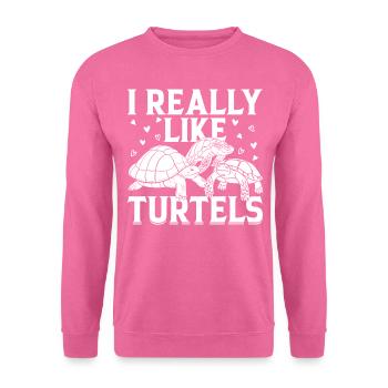 I Really Like Turtles - Sea Turtle Lover Cute Turt - Unisex Pullover - Pink - Vorne