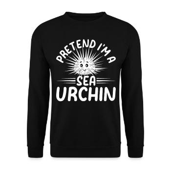 Sea Urchin Lover - Pretend I'm A Sea Urchin - Unisex Pullover - Schwarz - Vorne - Alina (178cm) & Michal (187cm)