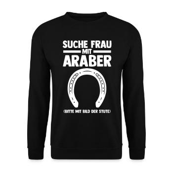 Pferd Reitsport Reiten Pferdesport Araber - Unisex Pullover - Schwarz - Vorne - Alina (178cm) & Michal (187cm)