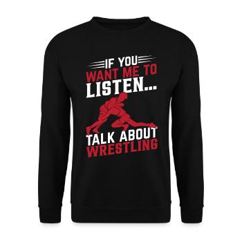 Wrestling Wrestler Wrestle Martial Arts Wrestling - Unisex Pullover - Schwarz - Vorne - Alina (178cm) & Michal (187cm)