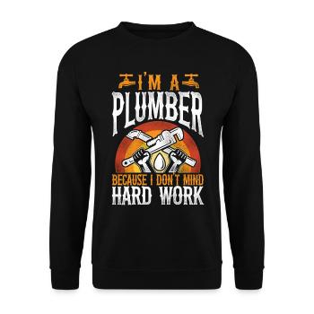 Plombier de plomberie vintage Je suis un - Sweat-shirt Unisexe - noir - Devant - Alina (178cm) & Michal (187cm)