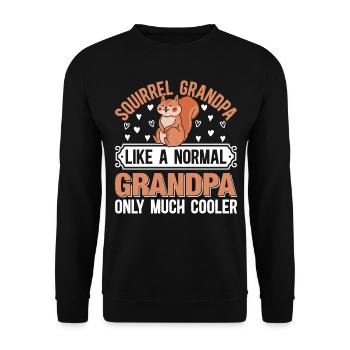 Grandpa Squirrel Lover Cute Squirrel Grandpa Squir - Unisex Pullover - Schwarz - Vorne - Alina (178cm) & Michal (187cm)