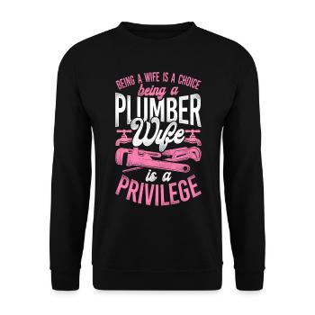 Plomberie Plombier Femme Mari - Sweat-shirt Unisexe - noir - Devant - Alina (178cm) & Michal (187cm)
