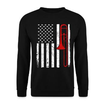 Trombone Musicien Brass Band - Sweat-shirt Unisexe - noir - Devant - Alina (178cm) & Michal (187cm)