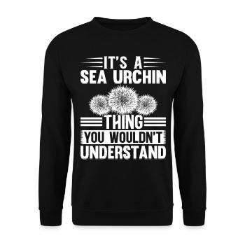 It's A Sea Urchin Thing - Sea Urchin Lover - Unisex Pullover - Schwarz - Vorne - Alina (178cm) & Michal (187cm)